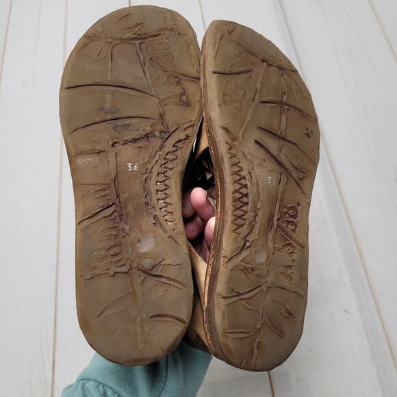 A.S. 98 Reiley sundance tan leather cutout sandals bootie boho Renaissance - Picture 9 of 10